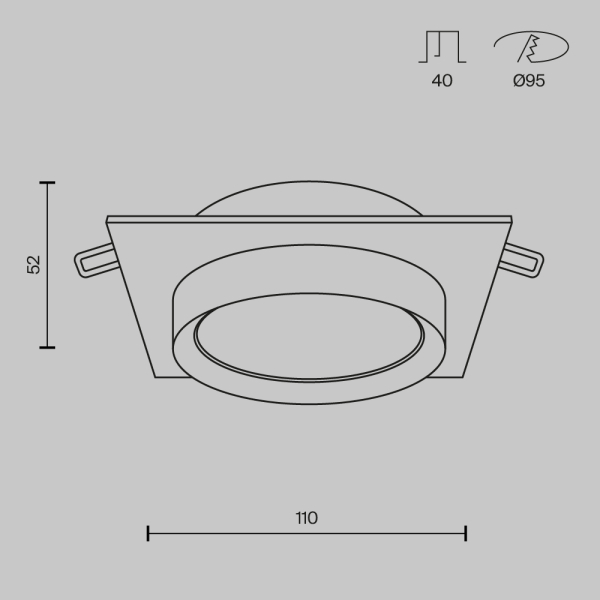 Встраиваемый светильник Technical DL086-GX53-SQ-BW Встраиваемый светильник Technical DL086-GX53-SQ-BW