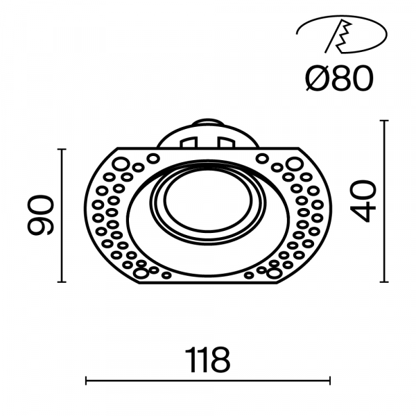 Встраиваемый светильник Technical DL042-01-RD-W