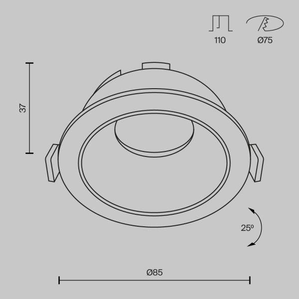 Встраиваемый светильник Technical DL051-U-1WMG Встраиваемый светильник Technical DL051-U-1WMG