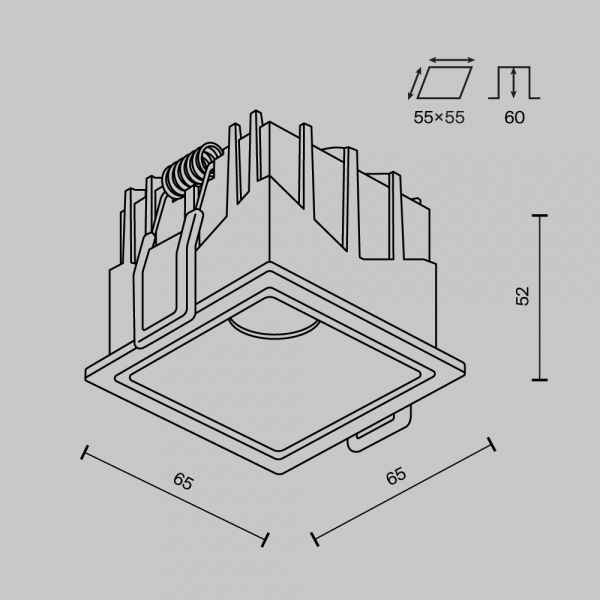 Встраиваемый светильник Technical DL043-01-10W3K-SQ-W-1