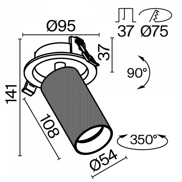 Встраиваемый светильник Technical C081CL-01-GU10-B