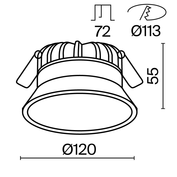 Встраиваемый светильник Technical DL055-12W3-4-6K-W