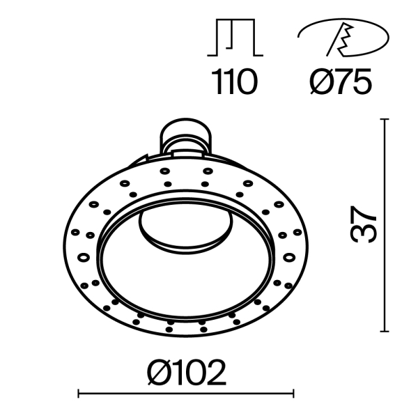 Встраиваемый светильник Technical DL051-U-2W Встраиваемый светильник Technical DL051-U-2W