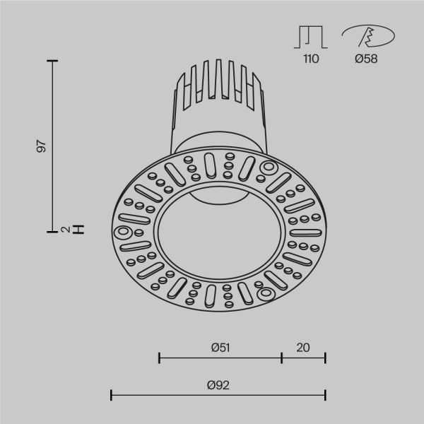 Встраиваемый светильник Technical DL120-10W-2.7K-TRS-B Встраиваемый светильник Technical DL120-10W-2.7K-TRS-B