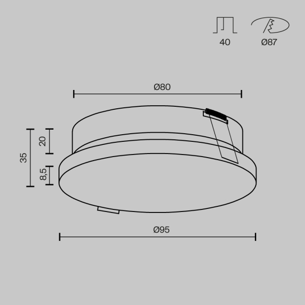 Встраиваемый светильник Technical DL067-GX53-W Встраиваемый светильник Technical DL067-GX53-W