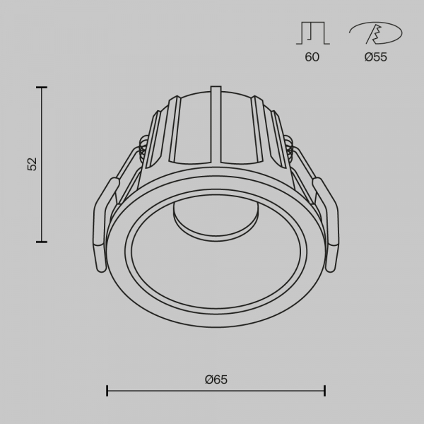 Встраиваемый светильник Technical DL043-01-10W3K-RD-W