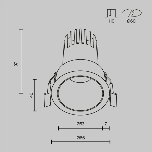 Встраиваемый светильник Technical DL116-10W-2.7K-B Встраиваемый светильник Technical DL116-10W-2.7K-B