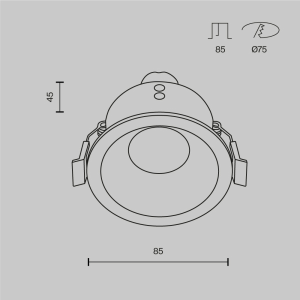 Встраиваемый светильник Technical DL032-2-01W-1(N)