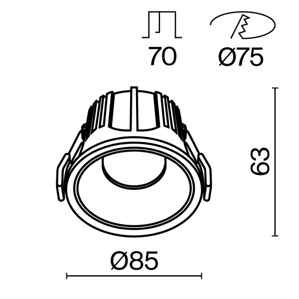 Встраиваемый светильник Technical DL043-01-15W3K-D-RD-WB Встраиваемый светильник Technical DL043-01-15W3K-D-RD-WB