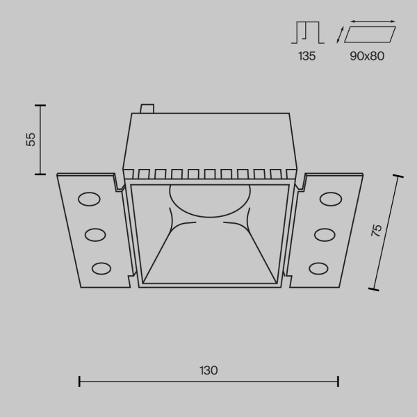 Встраиваемый светильник Technical DL051-01-GU10-SQ-WMG Встраиваемый светильник Technical DL051-01-GU10-SQ-WMG