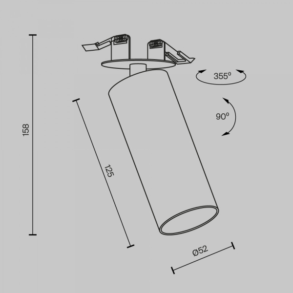 Встраиваемый светильник Technical C053CL-L12W3K-W-W