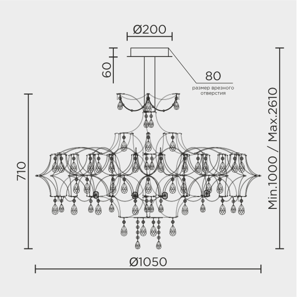 Подвесная люстра MODELUX premium  ML.7815.1050P GD