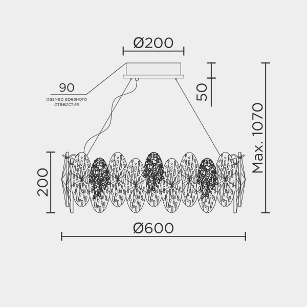Подвесная люстра MODELUX ML.9529.600 GD