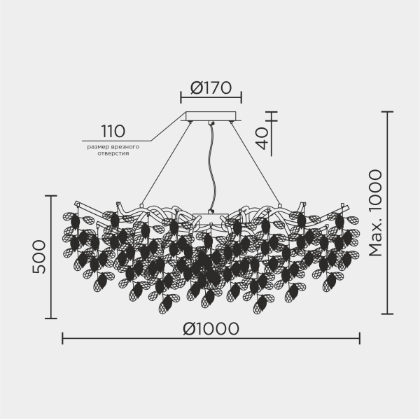 Подвесная люстра MODESTYLE MS.2111.1000 GD