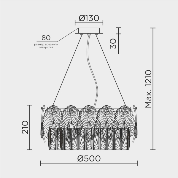 Подвесная люстра MODELUX ML.7445.500 GD