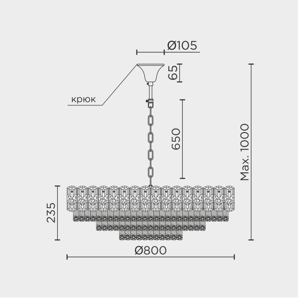 Подвесная люстра MODELUX ML.7092.800 GD