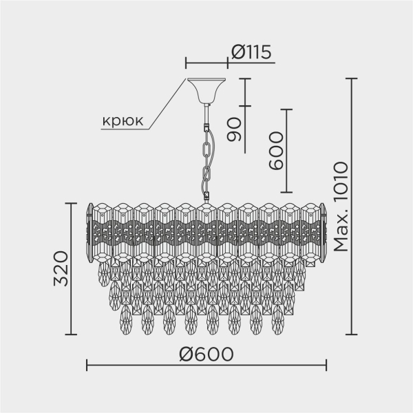 Подвесная люстра MODELUX ML.7085.600 GD