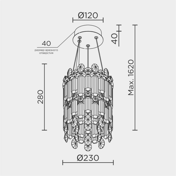 Подвесная люстра MODELUX ML.837.3 GD