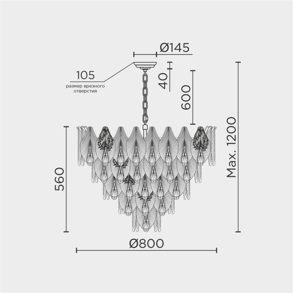 Подвесная люстра MODELUX ML.6228.800 GD