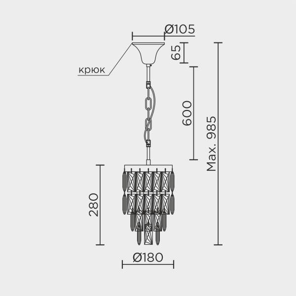Подвесная люстра MODELUX ML.844.2 GD