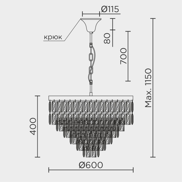 Подвесная люстра MODELUX ML.844.12 CR