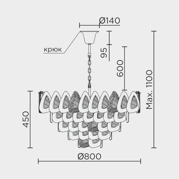 Подвесная люстра MODELUX ML.6775.800 GD