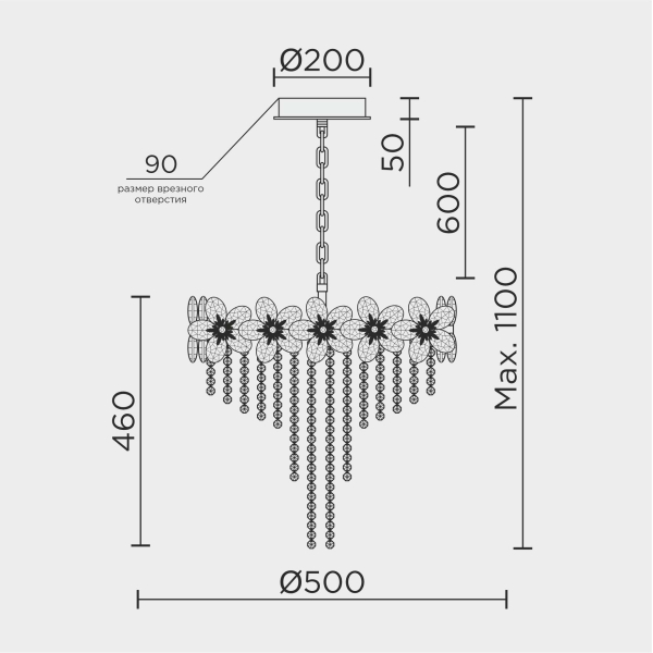 Подвесная люстра MODELUX ML.9521.500 GD