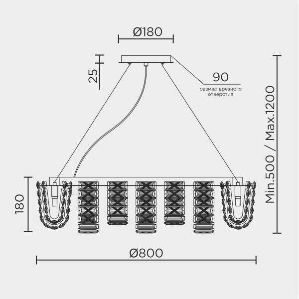 Подвесная люстра MODELUX ML.755.24 CR