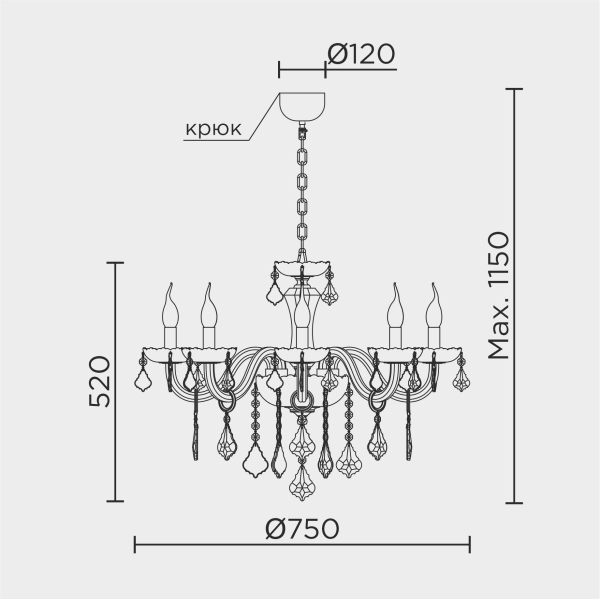 Подвесная люстра MODELUX premium ML.7151.8P