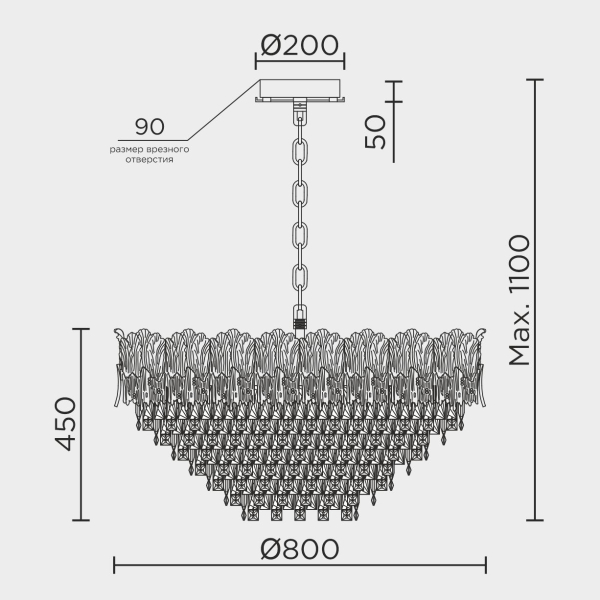 Подвесная люстра MODELUX ML.9507.800 GD