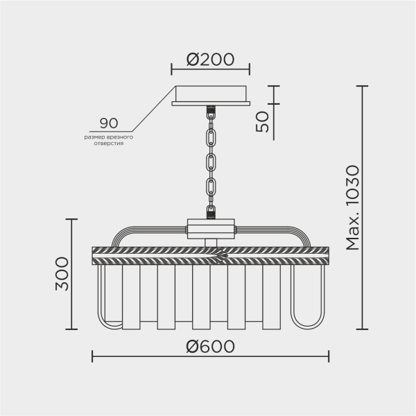 Подвесная люстра MODELUX ML.9542.600 GD