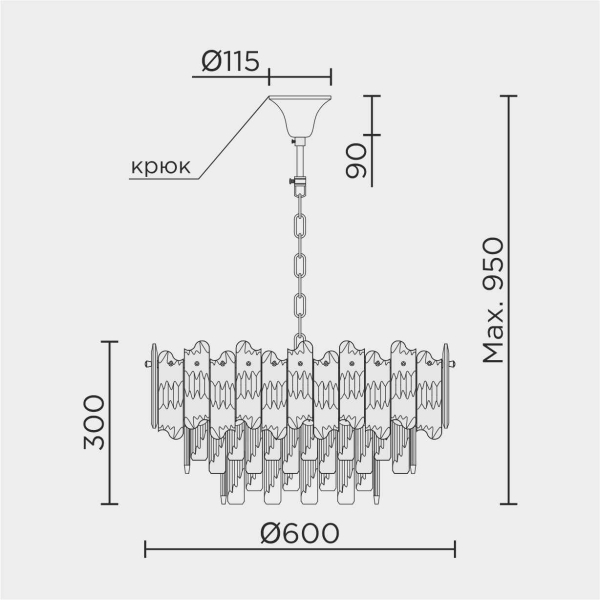 Подвесная люстра MODELUX ML.7083.12 GD