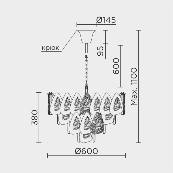 Подвесная люстра MODELUX ML.6775.600 GD