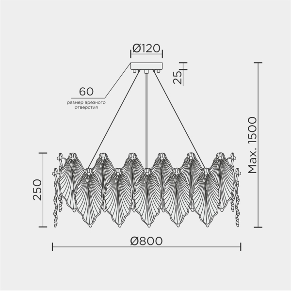 Подвесная люстра MODELUX ML.2293.800 GD