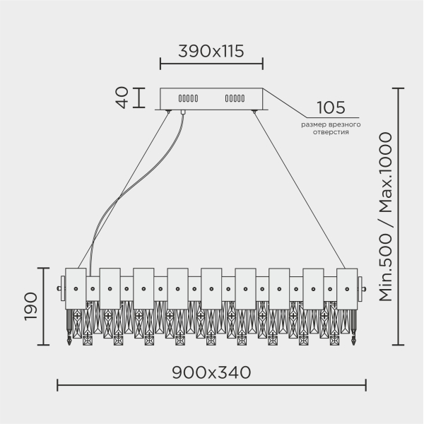 Подвесная люстра MODELUX premium ML.6980.900P GD