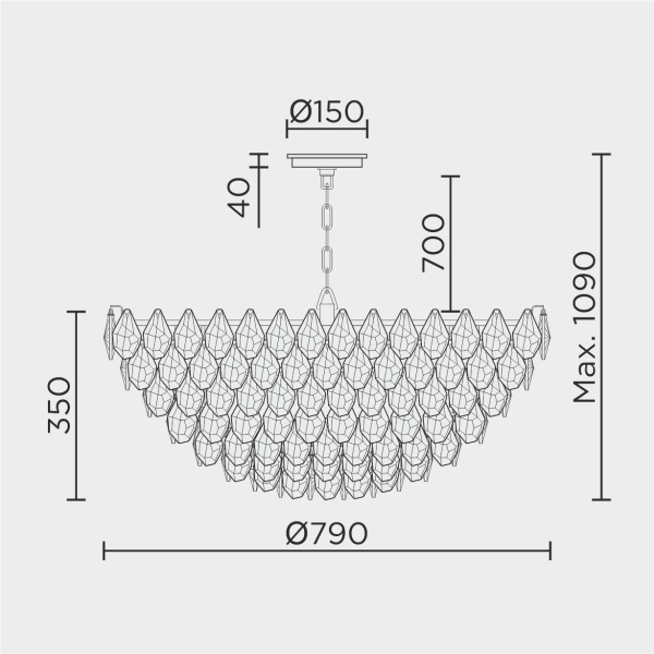 Подвесная люстра MODELUX ML.2363.24 GD