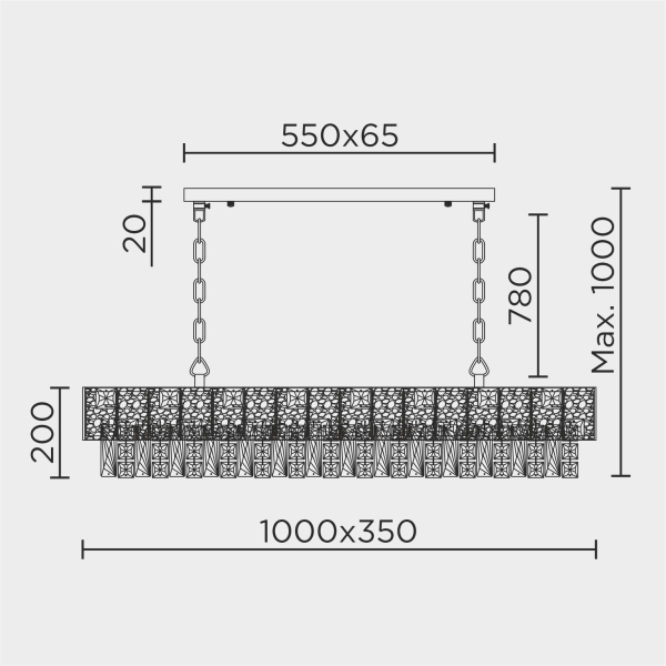 Подвесная люстра MODELUX premium ML.6986.1000P GD