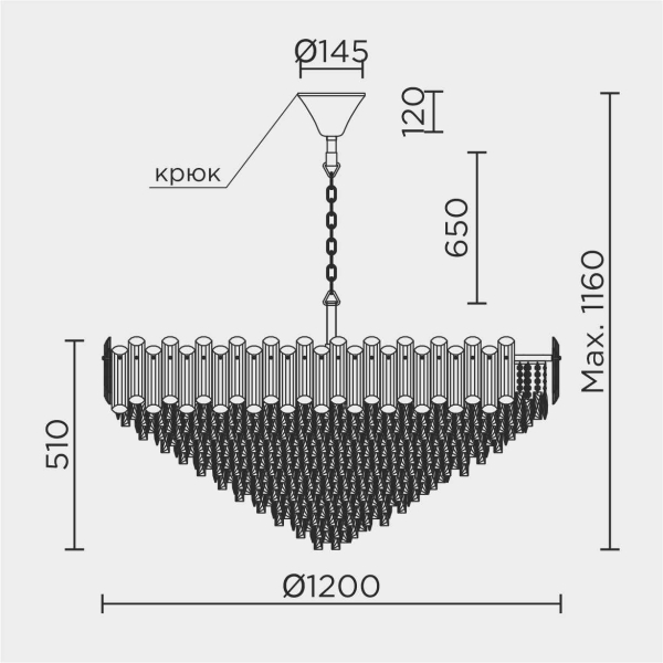 Подвесная люстра MODELUX ML.7088.1200R GD