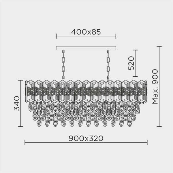 Подвесная люстра MODELUX ML.7085.900.300 GD