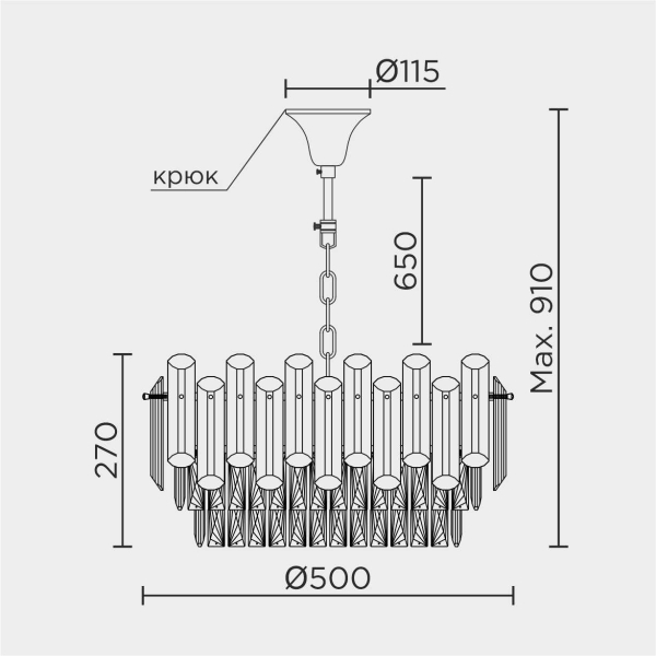 Подвесная люстра MODELUX ML.9006.9 CR-SM