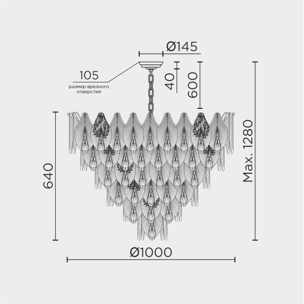 Подвесная люстра MODELUX ML.6228.1000 GD