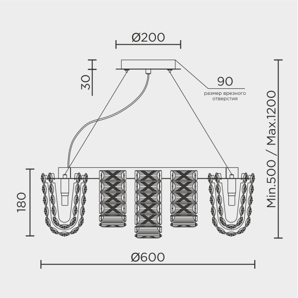 Подвесная люстра MODELUX ML.755.16 CR