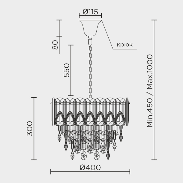 Подвесная люстра MODELUX ML.7220.400 GD