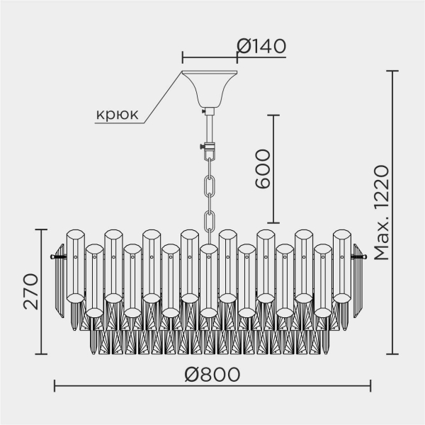 Подвесная люстра MODELUX ML.9006.16 CR-SM