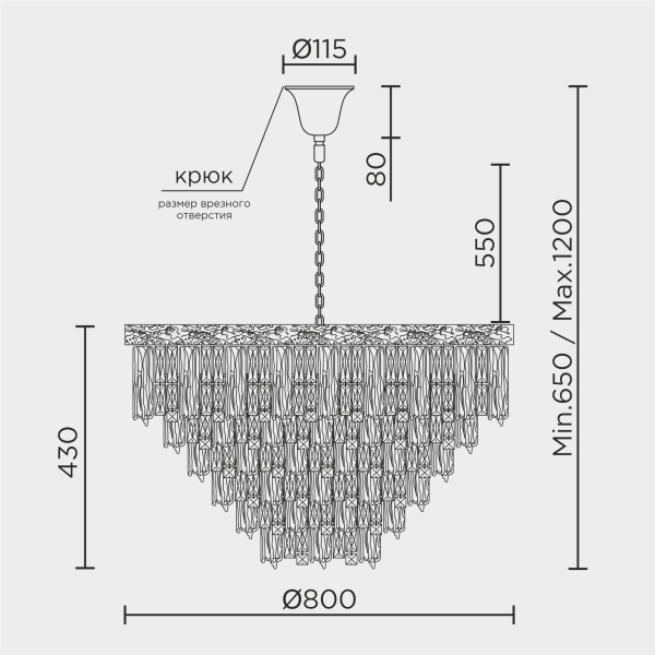 Подвесная люстра MODELUX ML.7206.800 GD