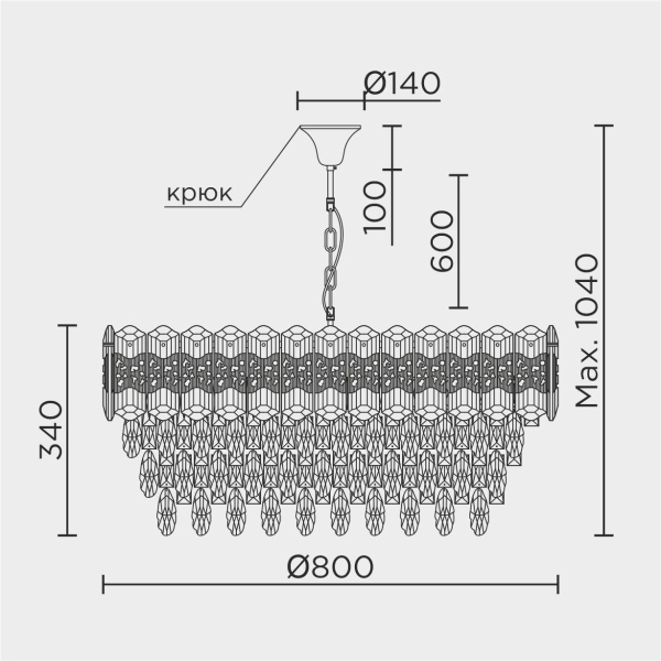 Подвесная люстра MODELUX ML.7085.800 GD