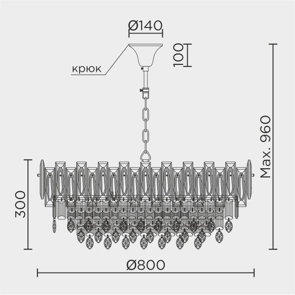 Подвесная люстра MODELUX ML.7083.18 GD