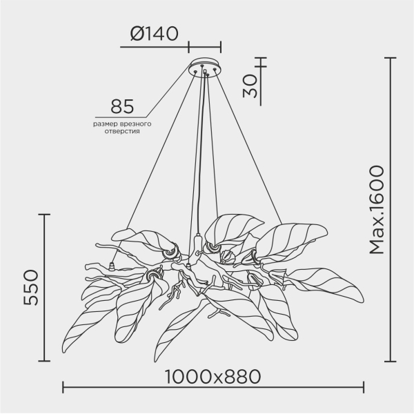 Подвесная люстра MODELUX premium ML.6800.12P