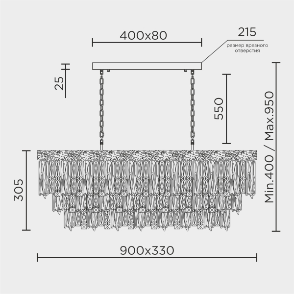 Подвесная люстра MODELUX ML.7206.900.300 GD
