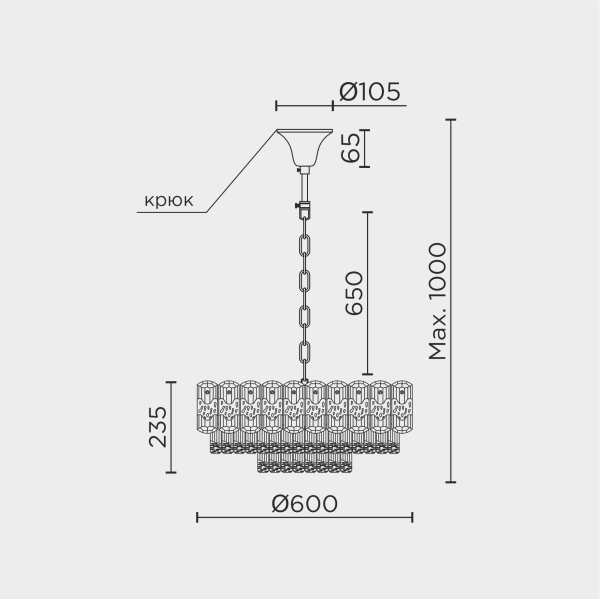 Подвесная люстра MODELUX ML.7092.600 GD